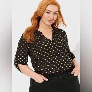 Torrid Harper Georgette Pullover 3/4 Sleeve Blouse - 3X